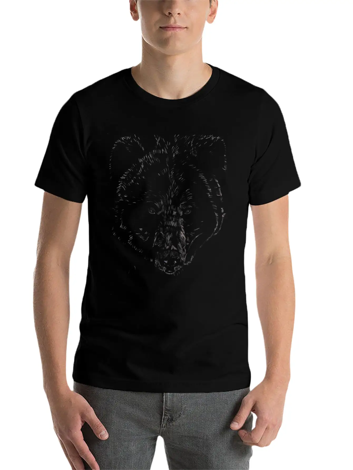 "Bear" Jamie's Hand-Drawn Bear Collection Breathable Graphic T-Shirt – Perfect For Casual Days