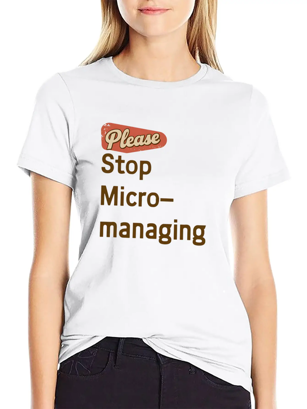 "Funny Office Design - 'Please Stop Micromanaging' Lightweight Cotton T-Shirt – Daily Comfort Graphic Shirt