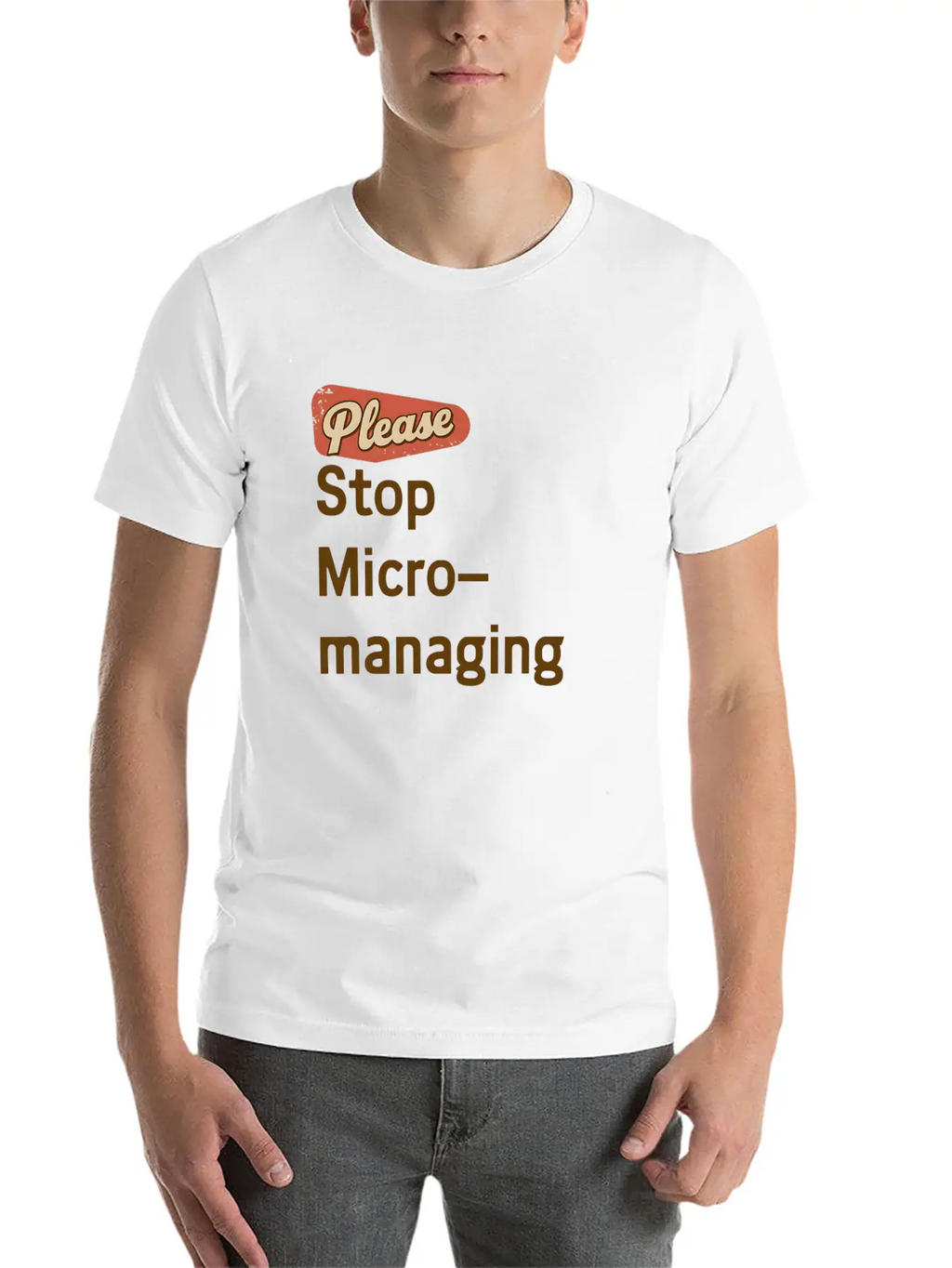 "Funny Office Design - 'Please Stop Micromanaging' Lightweight Cotton T-Shirt – Daily Comfort Graphic Shirt