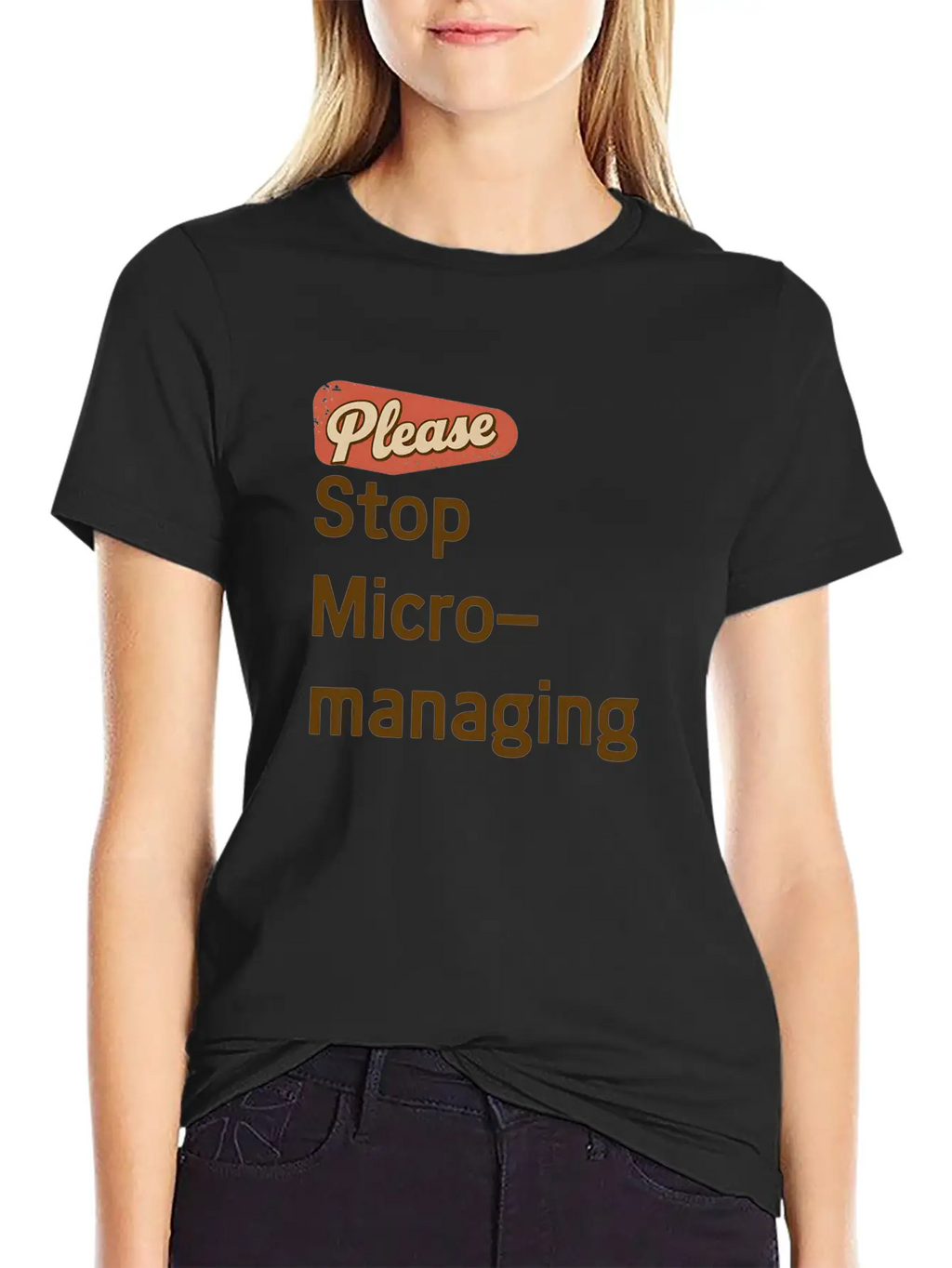 "Funny Office Design - 'Please Stop Micromanaging' Lightweight Cotton T-Shirt – Daily Comfort Graphic Shirt