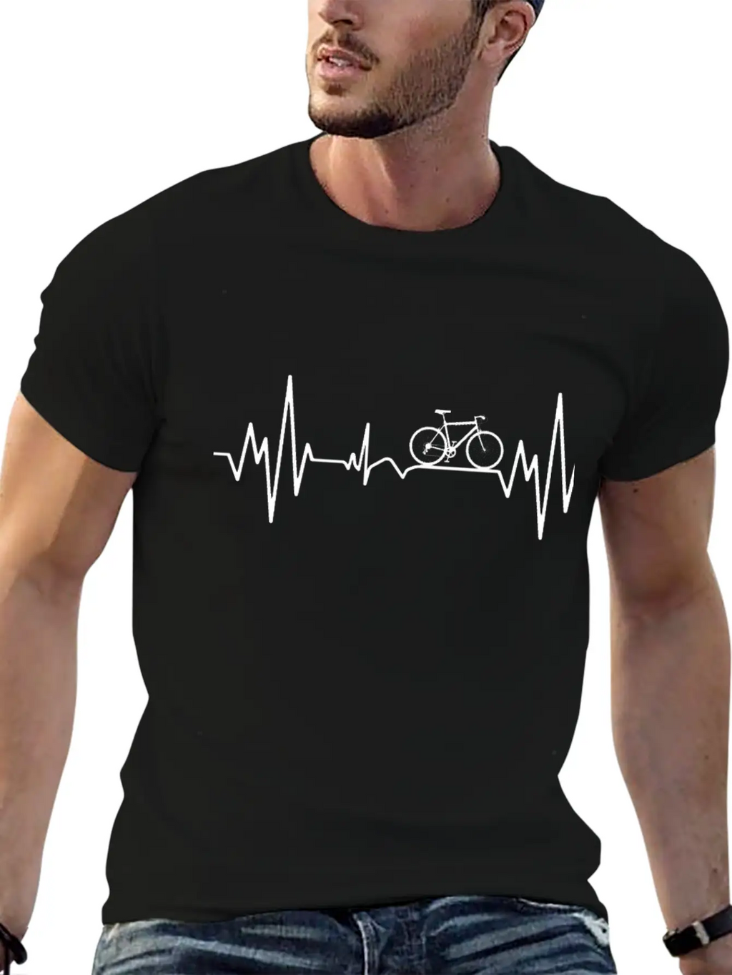 "Mountainbike Pulse: Feel The Heartbeat Of The Tra Breathable Graphic T-Shirt – Perfect For Casual Days