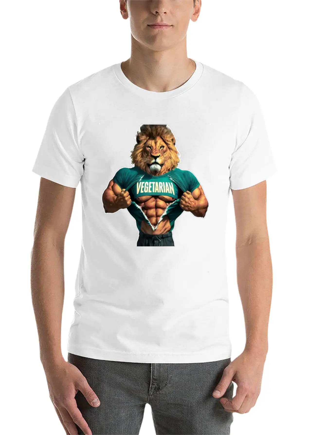 "Roaring Elegance: Lionn Design Unleashed" Modern Fit Casual T-Shirt – Clean And Versatile Design